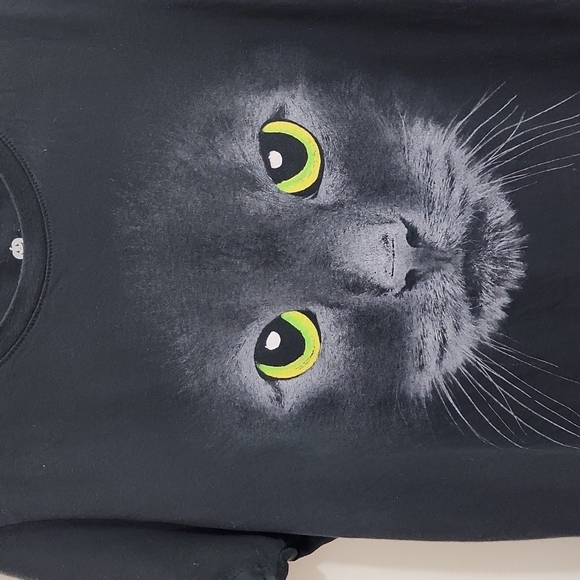 Halloween black cat graphic short sleeve t-shirt woman's size large - Picture 2 of 7